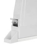 Close-up of Heavy Duty Screw On Belt Winder for Roller Shutters, compact white plastic cord wrap design.