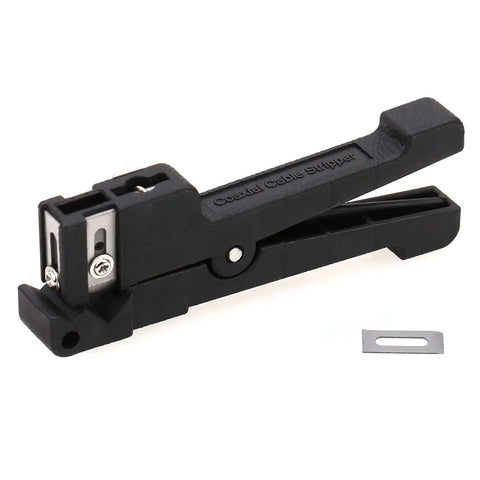 Side view of Adjustable Fiber Optic Cable Stripper For Loose Tubes And Buffer Tubes, Transverse Or Longitudinal Cut, Fits 4.8 To 7.9 mm Indoor Coax Sheath