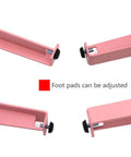 Sturdy 4-Piece Metal Table Clamp Legs Set For DIY Home Projects, adjustable foot pads detail, no punching design, red