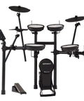 TD-07KV Electronic V-Drums Kit With Dual-Ply Mesh Heads For Snare And Tom Pads, Ultra Quiet Practice, Compact Home Studio Setup, Bluetooth Audio, USB Recording And MIDI, Budget-Friendly High-End Feel displaying snare, kick, tom pads, and cymbals.