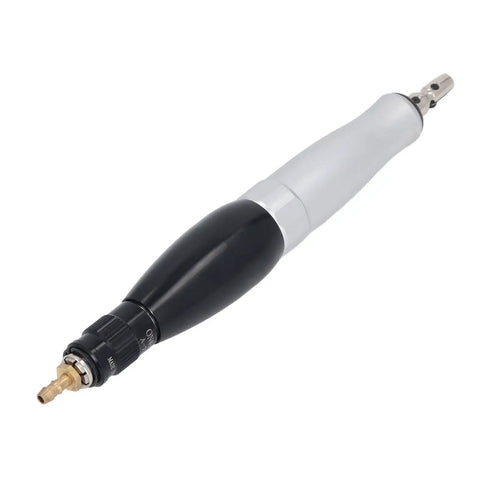 Heavy Duty Pneumatic Pencil Die Grinder Built To Handle Heavy Lifting Jobs With Rock Solid Aluminum Construction For Smooth Precision Grinding And Polishing At 8000 Rpm Perfect For Pro Shops, showing a close-up of the grinder's ergonomic design.