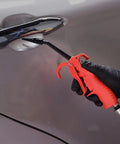 Using Beast Power 100mm Air Blow Gun with detail nozzle for car cleaning, featuring anti-slip rubber coated metal handle.
