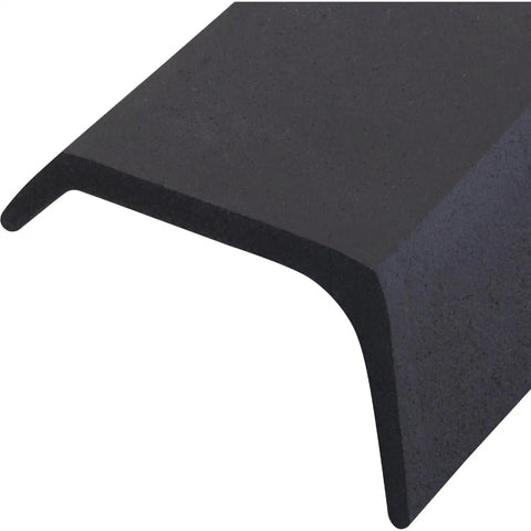 Close-up view of 9 Foot Black Rubber Garage Door Bottom Seal for weatherproofing, showing durable rubber material and design.