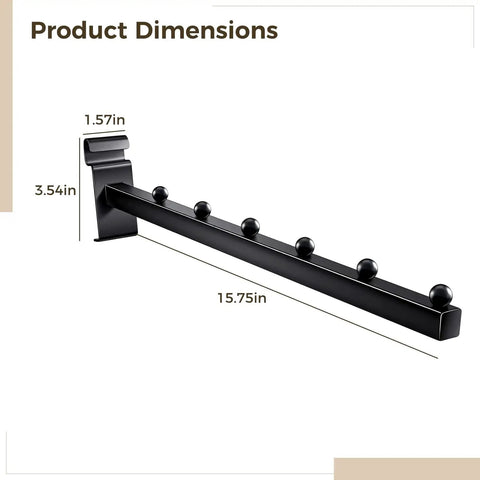6 Pack Gridwall Hooks Black Waterfall Wall Mount Accessories With 6 Ball Design, dimensions 15.75x3.54x1.57 inches