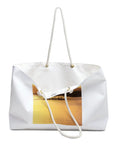Outrigger Canoe Sunset Molokai Hawaii Inspired Weekender Bag With Oversized 24 X 13 Inch Dimensions And 5.51 Inch Depth
