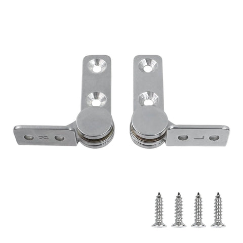 2 Nm Torque Shaft Hinge Set For Furniture, Damping Friction Hinges With 0.68 Inch Shaft, Stainless Steel, Includes Screws, Front View