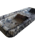 Premium TopShelf Calacatta Viola Marble Double Integrated Sink Featuring Bold Gray Veining Details For Modern Bathroom Updates And HassleFree Daily Comfort, 14x18 inch size.