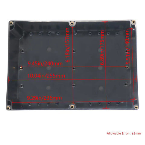 Kickass Abs Black Electrical Junction Box IP65 Waterproof Outdoor Enclosure For DIY Projects With Cable Glands, dimensions shown.