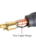 Close-up of MB 15AK MIG Welding Torch Gun Pro Grade With 5 Meter Cable For MIG MAG Welders showing pure copper design connector.
