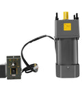 250W Gear Motor With 1 To 5 Reduction 110V Single Phase 270 RPM Adjustable Speed Controller in gray, industrial use