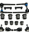 Front Steering Tie Rod End Assembly With Grease Seals Boots And Cotter Pins Straight Shooter Fit, includes black tie rods and rubber boots.