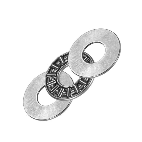 Needle Roller Thrust Bearing Kit With 2 Washers, 10 mm Inner Diameter, 24 mm Outer Diameter, 4 mm Thick, GCr15 Hardened Steel, 2 Pack