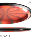 Cosmic Neutron Volt Disc Golf Fairway Driver For Long Bombs And Laser Straight Throws With A Subtle Turn And Reliable Fade 165 To 170 Grams Colors May Vary, red and black disc shown top and side views