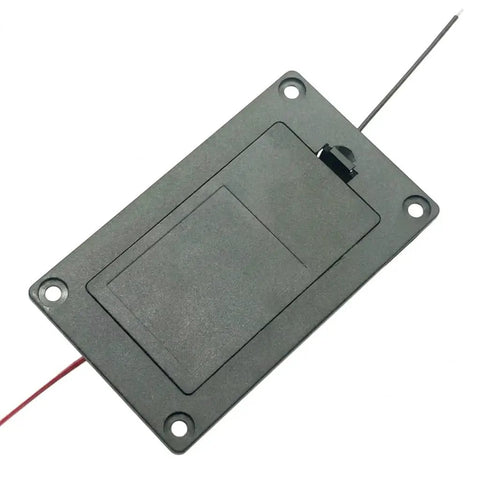 Top Tier Dual 18650 Battery Holder For 7.4V 2 Cell Power Packs black chassis mount case with wiring, compact flush design.