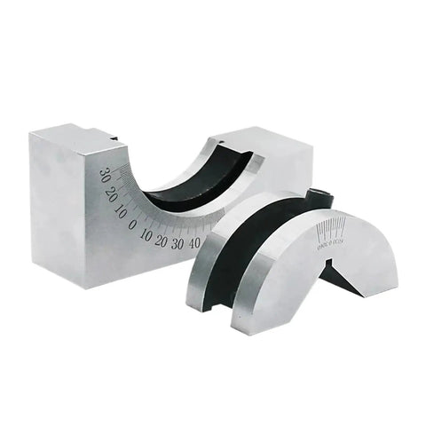 Heavy Duty Adjustable Angle V Block For Milling Precision 90 Deg With 0-60 Deg Vice Grip Hold Clamp Perfect For Cnc Machining At 0.01mm Accuracy Made From High Hardness Quenched Steel, showing precise angle measurement features.