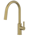 Oletto Filter Faucet in antique champagne bronze, featuring a sleek design with a pull-down spray head for kitchen use.
