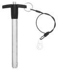 T Handle Quick Release Pin One Half Inch By Three Point One Five Inch 304 Stainless Steel Push Button Pin With Lanyard Cable For Audio Bimini Top Boat Marine Rig Gear Silver