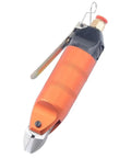 Snazzy Pneumatic Air Scissors With S4 Blades That Make Heavy Metal Cutting A Breeze For Pros Who Need Snappy Precision And Zero Hassle With Those Killer Clamps, angled view showing the vibrant orange handle and blade detail.