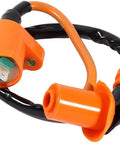 Orange ignition coil from Racing 6 Pins AC CDI Box With Ignition Coil And 3 Electrode Spark Plug Kit For Gy6 50cc 125cc 150cc Scooters