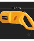 Image of a yellow DC 12V electric tool measuring 31.5cm by 13cm for convenient use with the Rugged Workhorse Electric Trailer Jack Featuring 2 Ton Lifting Capability Wireless Remote Control.