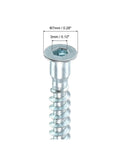 7x70mm Confirmat Screws For Furniture Hex Socket Self Tapping Zinc Plated Countersunk Wood Screws showing hex drive size details