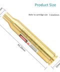 Laser Bore Sight Cartridge For 30 06 25 06 And 270 Caliber Rifles With Red Dot Alignment, brass showing dimensions.