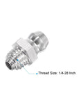 Two Pack Stainless Steel Straight Grease Fittings One Quarter Inch Twenty Eight Thread For Hydraulic Lubrication Heavy Duty Pro Grade Rust Resistant And Oil Spill Proof For Mechanical Equipment