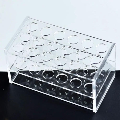 Clear Acrylic Test Tube Rack With 18 Holes And 3 Layer Design Holds 10Ml And 15Ml Tubes Durable Lab Stand For Lab Class Bar Or Home