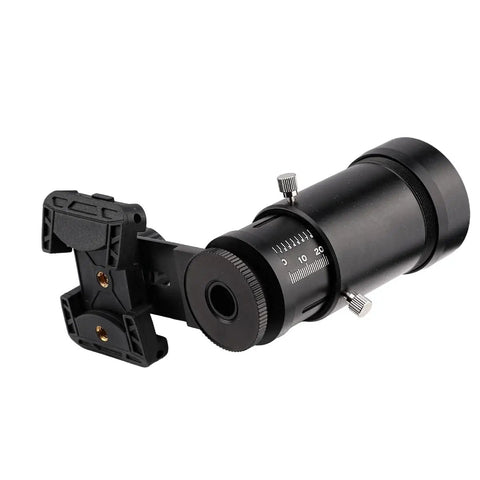 Adjustable Scope Camera Adapter For Phones with Universal Smartphone Mount and Quick Twist Lock, black metal design, side angle