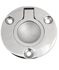 50mm Round Flush Floor Ring Pull Handle for RVs and Boats, recessed chrome finish trap door pull, heavy duty stainless steel flush mount