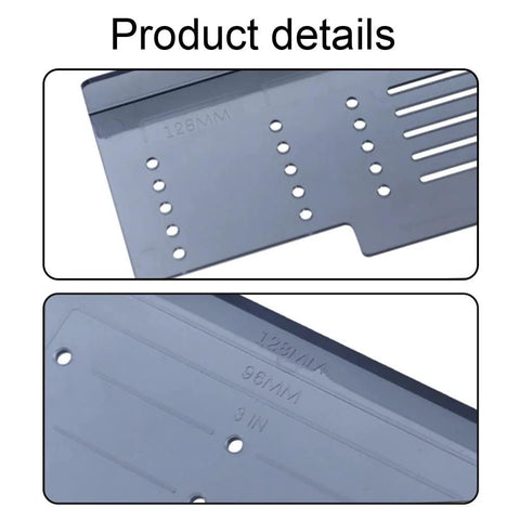 Detailed view of Silver Cabinet Handle Template Tool For Quick Marking And Drilling Of Cabinet Knobs And Pulls Plastic Hardware Templates