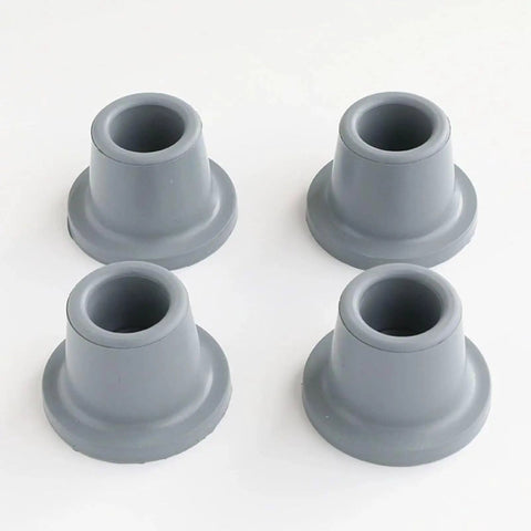 Four non slip gray rubber caps from 8 Pack Replacement Feet For Shower Chair With Large Base Non Slip Grippy Rubber Caps For Stable Shower Stool.