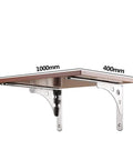 Heavy Duty Triangular Wall Bracket Stainless Steel Shelf Support Large Space Saving Desk Corbel No Sweat Setup For Dining Tables And Heavy Loads Wood Grain Finish with measurements 1000mm x 400mm.
