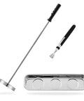 Telescoping Magnetic Sweeper Set With 35 Lb Magnet 3.5 Lb Magnetic Pick Up Tool Rectangle Magnetic Bowl Tray For Nails Screws