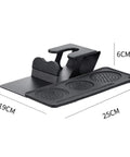 53mm Espresso Tamper Station With Spring Loaded Tamper And WDT Tool For Flawless Pulls shown from above, measuring 25x19x6 cm, black plastic material.