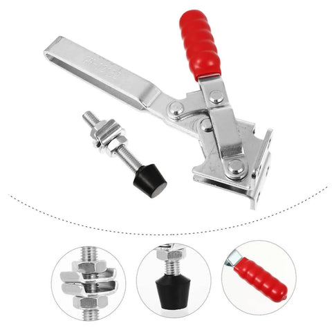 2 Pack Welding Toggle Clamps With Rubber Tips Hold Down Clamps Quick Release Iron Welding Tool for Woodworking Fixtures