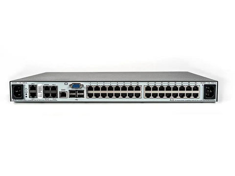 Avocent Mergepoint Unity Kvm Over Ip And Serial Console Switch With 32 Ports And 8 Digital Kvm Paths, rear view showing ports.