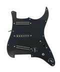 SSS Electric Guitar Loaded Pickguard Prewired Replacement 11 Hole Dark Black PVC 3 Ply Scratch Resistant Panel