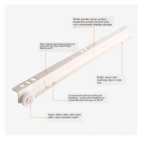 Heavy Duty Rock Solid Cold Rolled Steel Drawer Slides Two Section Soft Close Cabinet Hardware For Kitchen Furniture Super Smooth Glide No Fuss Install 35 Cm with white powder spray surface.