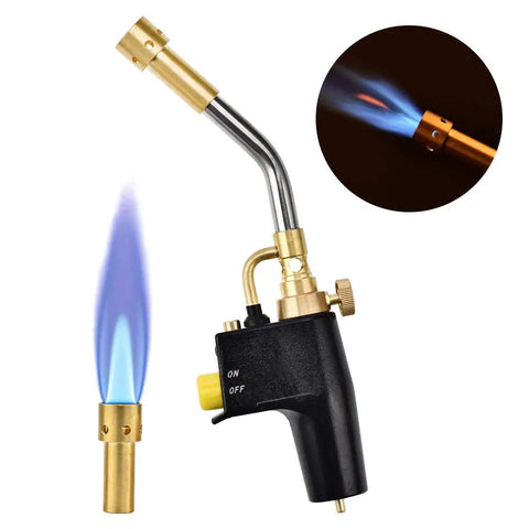 Propane Torch Head With Three Nozzles Trigger Start MAP Pro Gas Torch Push Button Igniter Welding Torch Head for MAP Pro Cylinders.