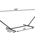 Diagram of 12 Foot Hammock Stand For Two Built Tough, Heavy Duty Steel Frame Supports Up To 450 Lbs, Rust Resistant Black Finish