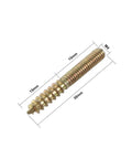 Heavy Duty M4 Double Headed Hanger Bolts With Self Tapping Half Wood Half Machine Threads Zinc Plated Steel Fasteners close-up view of 30mm bolt
