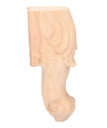 Side view of 4 Pack European Style Dope Carved Cabinet Legs, Solid Wood Furniture Feet For Tables, Sofas, And Closets, 12 x 6 cm