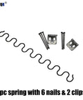 Top Notch Zig Zag Sofa Springs With Clip And Nail Kit For Saggy Chair Repair and Furniture Restoration. 1 zig zag spring, 6 nails and 2 clips.