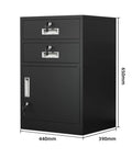 Metal Office Storage Cabinet With Adjustable Shelves And Lockable Drawers In Black For Home Office Organization Under Desk Setup A Real Storage Boss