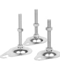 Heavy Duty Adjustable Leveling Feet Cups Engineered With M8 Through M16 Threads From Top Tier 304 Stainless Steel, three units
