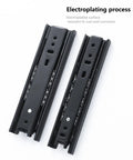 Two Pack 5 Inch Black Steel Side Mount Ball Bearing Soft Close Drawer Slides With Full Extension Quiet Operation And Zinc Plated Finish