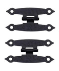 Rotating Concealed Cabinet Hinges Set 10 Pieces H Type Door Fittings in black metal with textured design