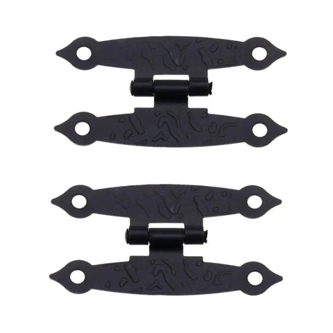 Rotating Concealed Cabinet Hinges Set 10 Pieces H Type Door Fittings in black metal with textured design