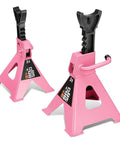 Two Pack 3 Ton Jack Stands For Cars, SUVs And Trucks, Heavy Duty Steel Floor Jack Stands With Adjustable 10.6 To 15.5 Inch Lifting Range, Pink Finish